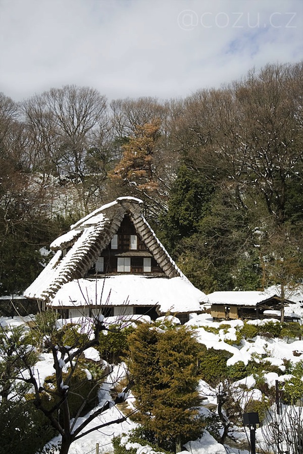 遠方より江向家住宅を見る